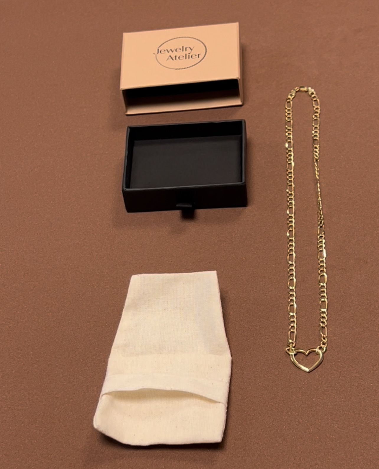 Jewelry Atelier Gold Filled Figaro Heart Necklaces – 14K Yellow Gold Filled Heart Pendant with Solid Figaro Chain for Women with Different Sizes (2.7mm, 4.5mm)