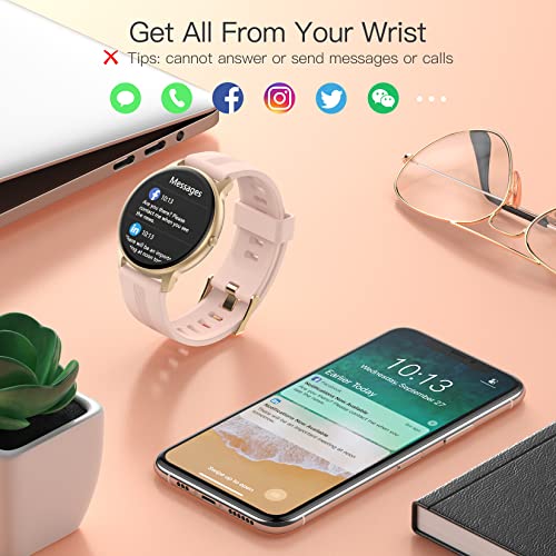 Smart Watch for Women, AGPTEK Smartwatch for Android and iOS Phones IP68 Waterproof Activity Tracker with Full Touch Color Screen Heart Rate Monitor Pedometer Sleep Monitor, Pink, LW11