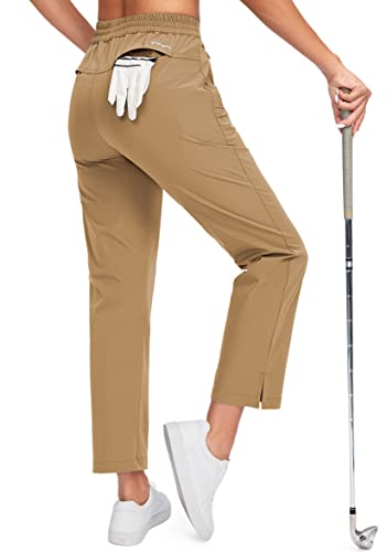 G Gradual Women s Golf Pants with Zipper Pockets Pull On Stretch Lightweight Quick Dry Ankle Pants for Women Travel Work