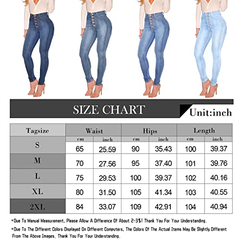 KUNMI Womens Curvy High Waist Stretch Butt Lifting Skinny Colombian Jeans
