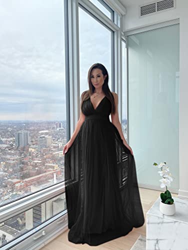 XXTAXN Women s Sexy Deep V Neck Split Cocktail Party Formal Bridesmaid Maxi Dress