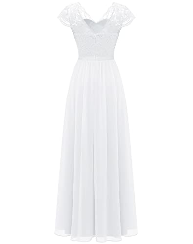 Daisyaner Women s Formal Floral Lace Maxi Dress Evening Party Elegant V-Neck Dresses for Wedding Guest