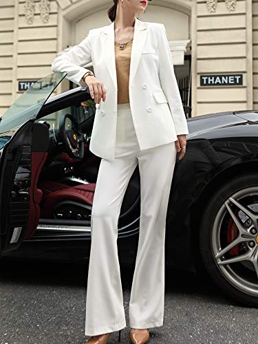 SUSIELADY Women s Blazer Suits Two Piece Solid Work Pant Suit for Women Business Office Lady Suits Sets