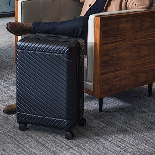 BUGATTI Oslo Collection 3 Piece Hard Shell Luggage Set, Polycarbonate Expandable Suitcases with 360-Degree Spinner Wheels, 20 Inch Carry On, 24 Inch Mid-size, 28 Inch Large Bags, Navy