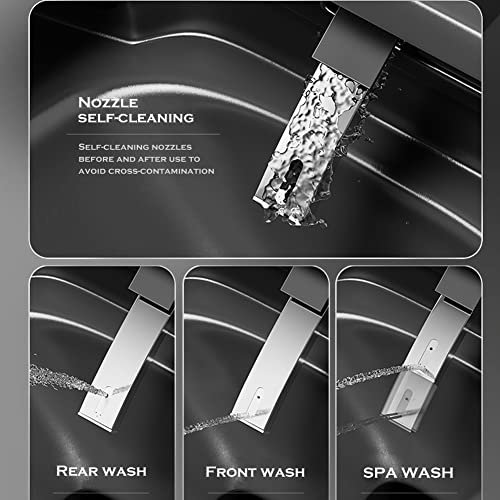 ZAHEES Smart Bidet Toilet for Bathroom with Remote Control, Modern Intelligent One Piece Tankless Toilet with Heated Bidet Seat, Warm Water and Dry, Auto Open/Close Lid, Auto Dual Flush.(Gun grey)