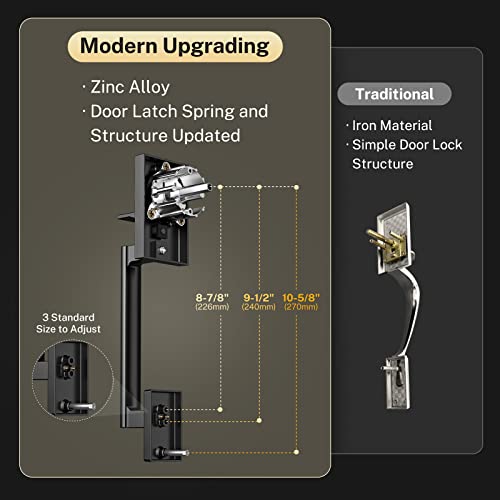 Electronic Keypad Deadbolt, Brightify Keyless And Keyed Entry Door Lock with Handle, Auto Lock, Front Door Handle Sets, Anti-Peeking Password (Matted Black)