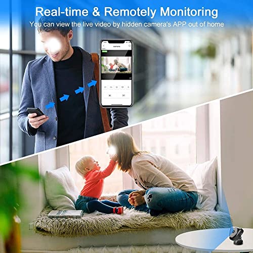 LMMDDP Mini IP Camera Home Security 1080P Network Cam Surveillance Night Vision Baby Monitor Motion Alarm Camcord (Color : D, Size : 64G)