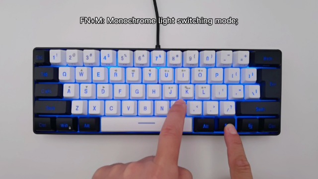 Snpurdiri 60% Wired Gaming Keyboard, RGB Backlit Ultra-Compact Mini Keyboard, Waterproof Small Compact 61 Keys Keyboard for PC/Mac Gamer, Typist, Travel, Easy to Carry on Business Trip(Black-White)