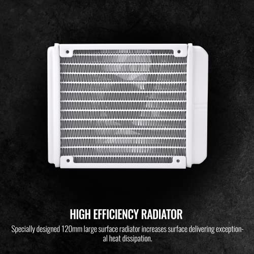 Thermaltake TH120 ARGB Motherboard Sync Snow Edition Intel LGA1700 Ready/AMD AM5 All-in-One Liquid Cooling System 120mm High Efficiency Radiator CPU Cooler CL-W346-PL12SW-A, White