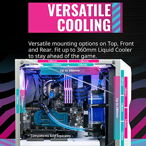 Cooler Master MasterBox TD500 Mesh White Airflow ATX Mid-Tower with Polygonal Mesh Front Panel, Crystalline Tempered Glass, E-ATX up to 10.5