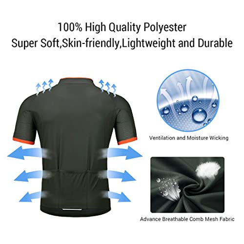 Wantdo Men s Cycling Jerseys Mountain Bike MTB Jersey Short Sleeve Bike Shirts Breathable Quick Dry Cycling Clothing