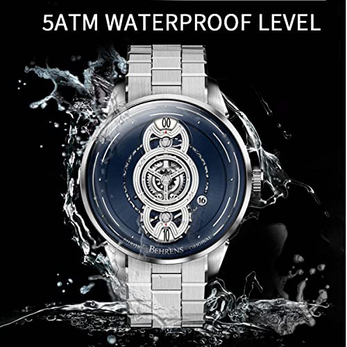 BR BEHRENS ORIGINAL Men s Automatic Watch Space Traveler Collection Stainless Steel Sapphire Crystal BHR012