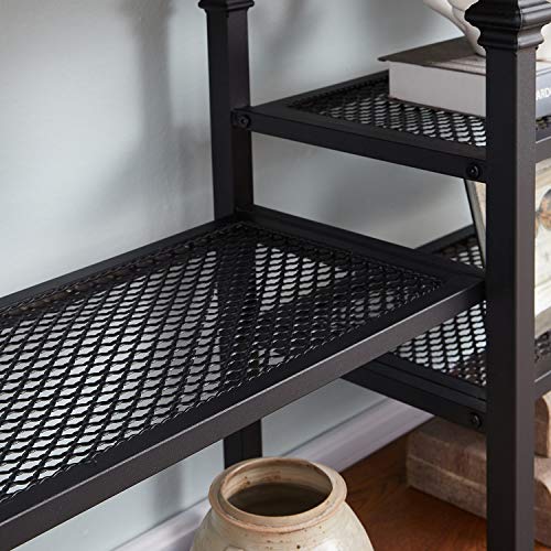 Homissue 5 Tier Industrial Console Sofa Table with Storage Shelf, 55 Inch Long Entryway Table TV Stand for Living Room, Brown