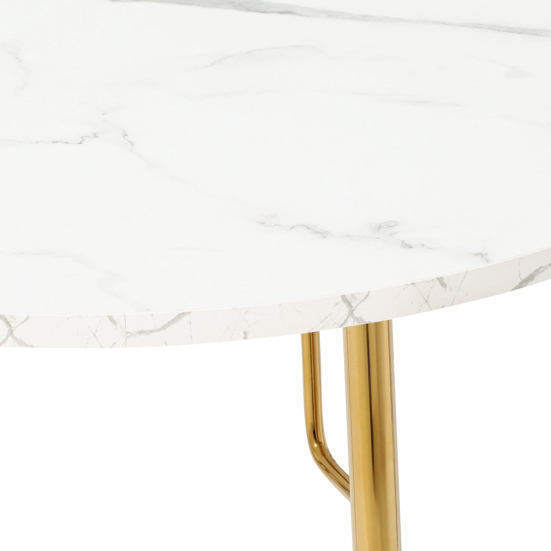 Belle Dining Table Round Marble X Gold (W800×D800×H730)