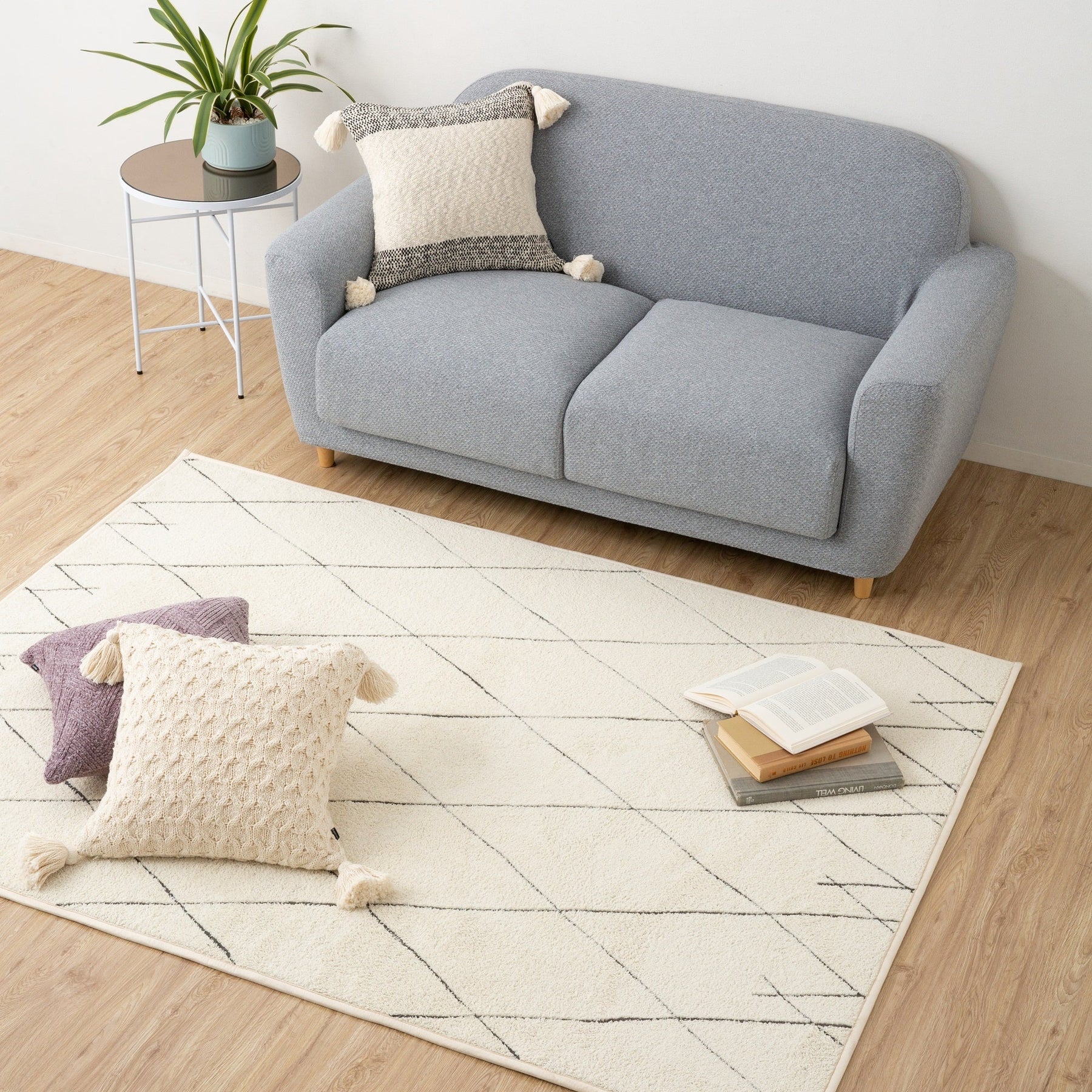 Lattice Carpet Rug Medium Ivory 1900×D1400